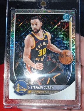 Bowman Chrome Stephen Curry Golden State Warriors Basketball Card - Black/Gold